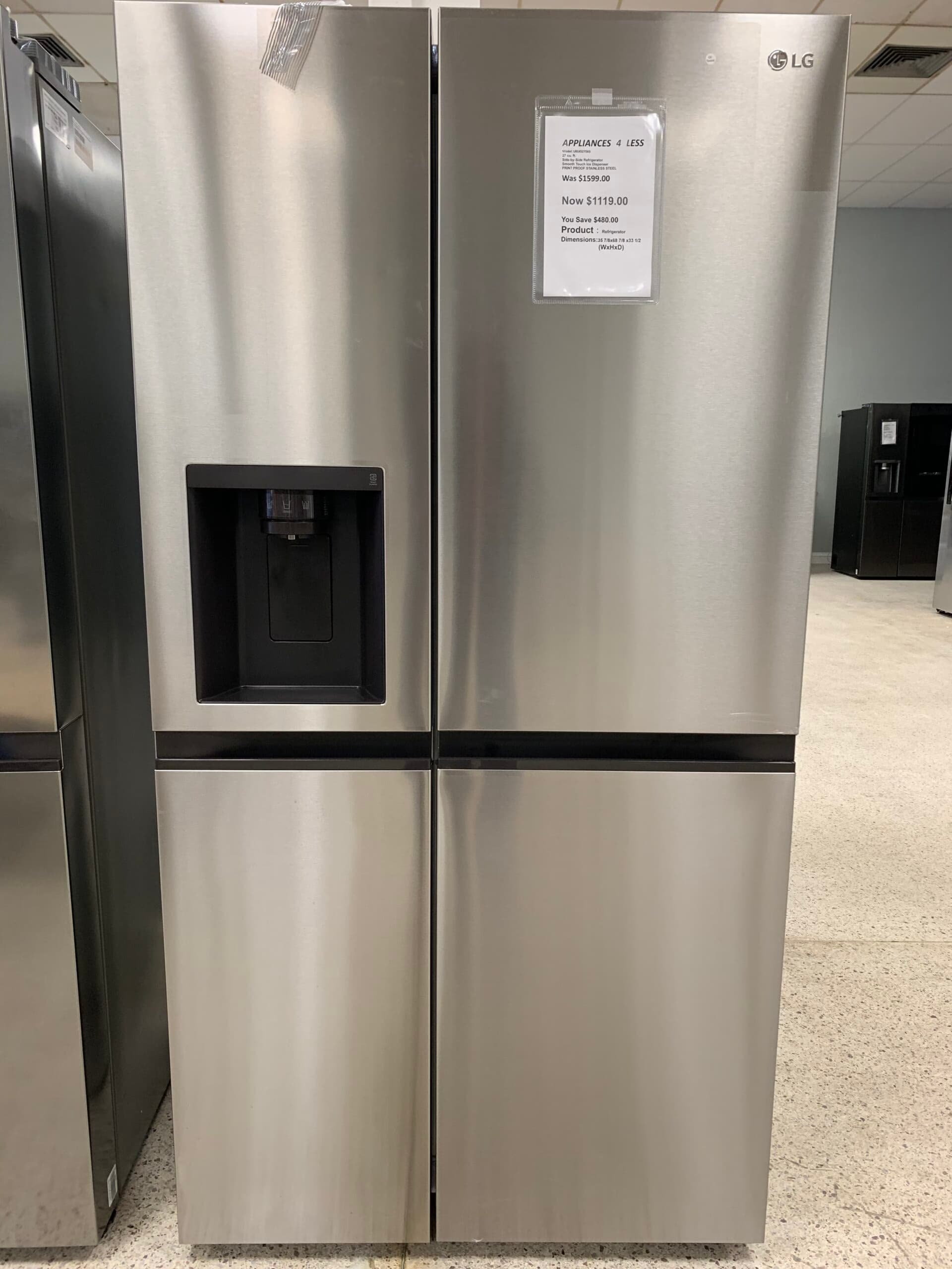 Cascadia CSB26 36" Side-by-Side Refrigerator